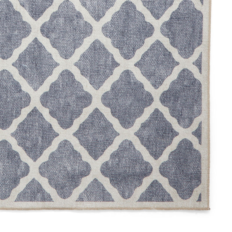 Coral H1063 Modern Washable Trellis Rugs in Blue