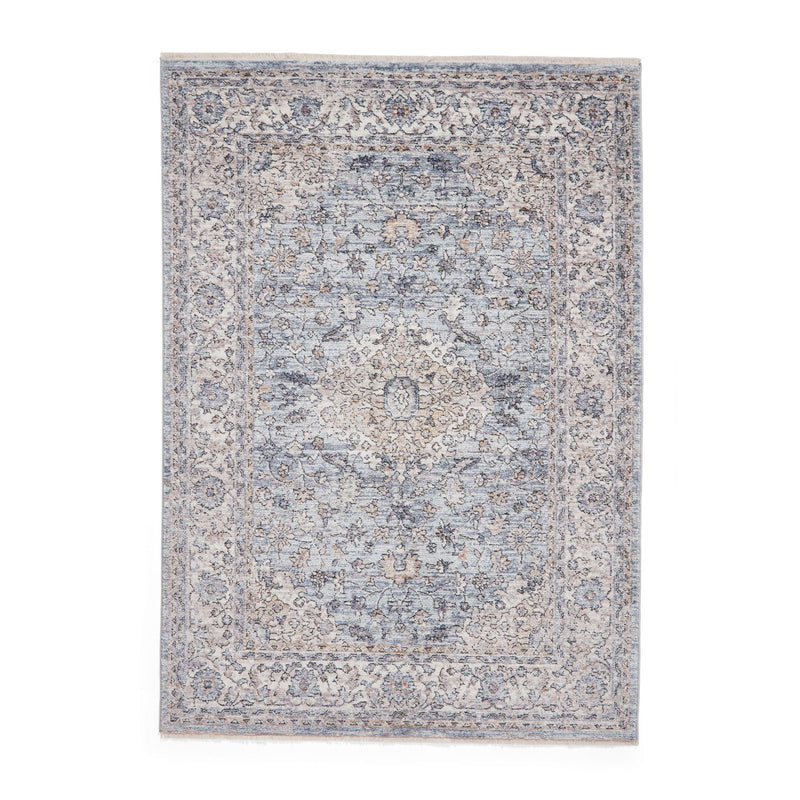 Vintage 35013 Traditional Medallion Border Rugs in Blue