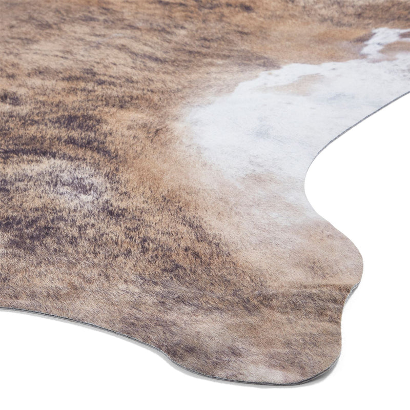 Faux Cow Print Rug in Brown White