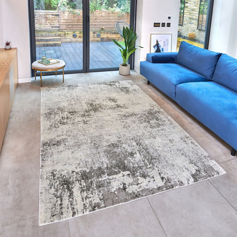 Rossa ROS03 Abstract Rug by Concept Loom in Grey