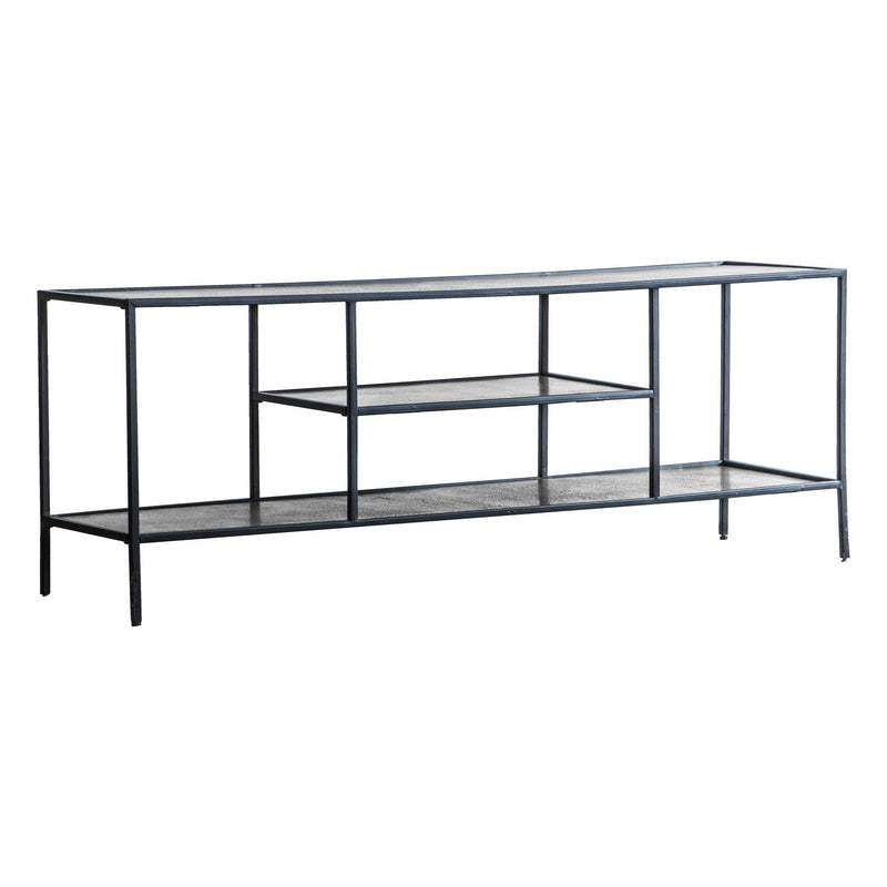 Johansen Hammered Metal Media Unit in Antique Silver