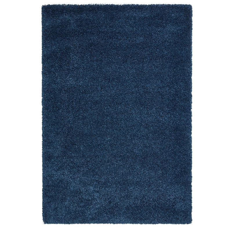 Sierra 9000 Plain Shaggy Rugs in Dark Blue