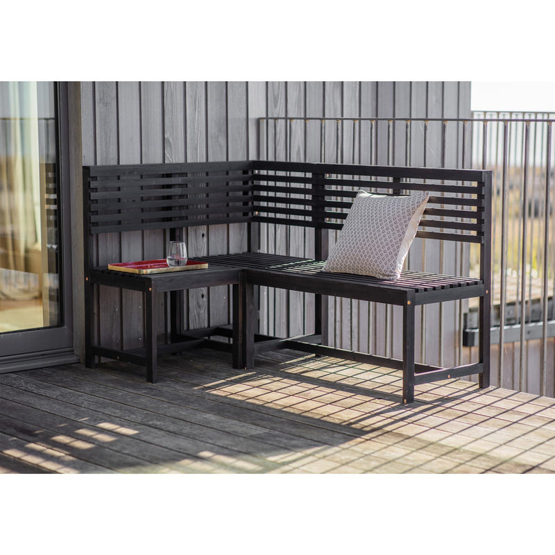 Romano Outdoor Wood Balcony Bench in Charcoal Grey