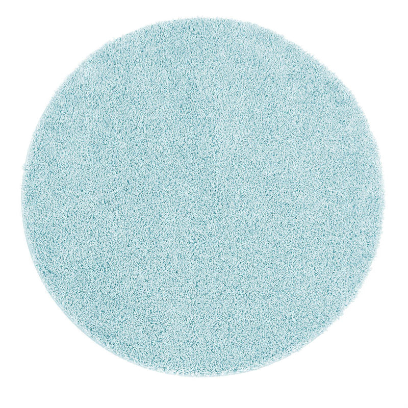 Buddy Washable Round Circle Rugs in Baby Blue