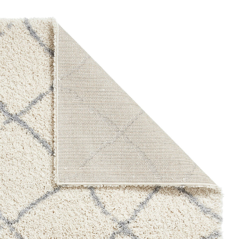 Scandi Berber G257 Shaggy Boho Rugs in Cream Grey