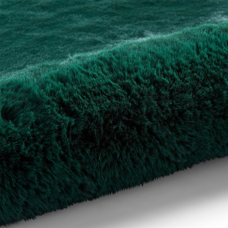 Super Teddy Modern Plain Shaggy Jewel Green Rug