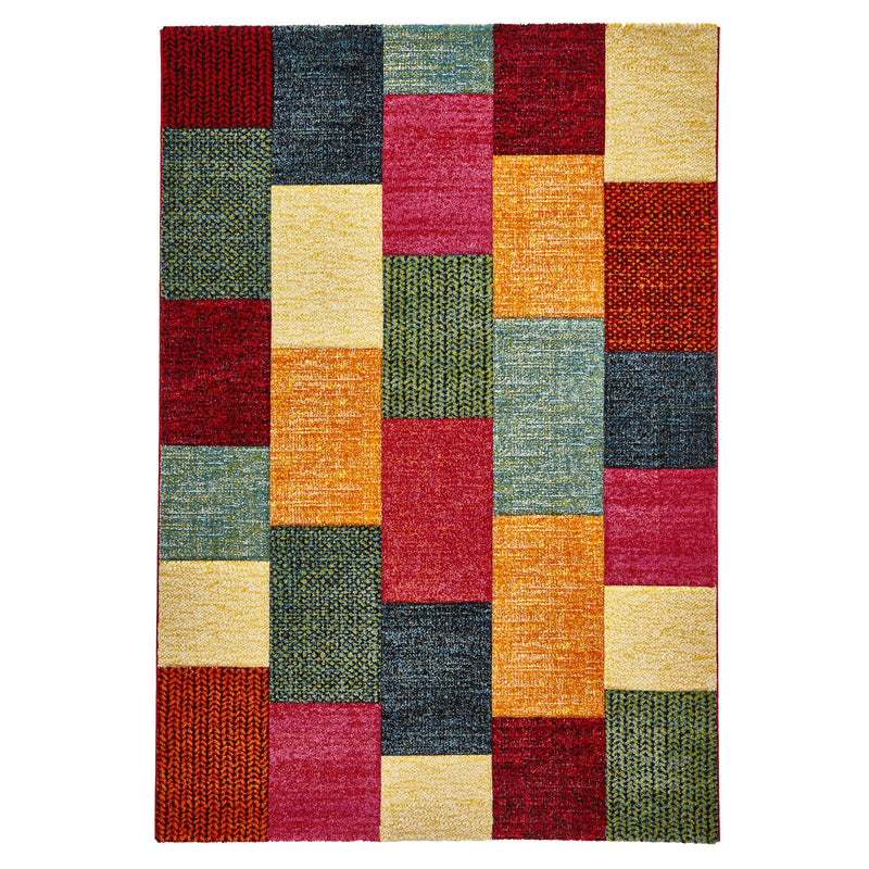 Brooklyn Modern Rugs 21830 in Square Patchwork Multicolour