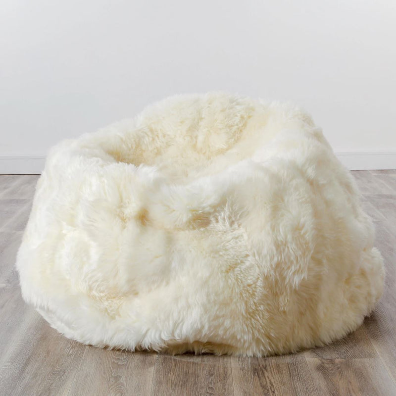 Baloo  Luxurious Natural White Sheepskin Beanbag