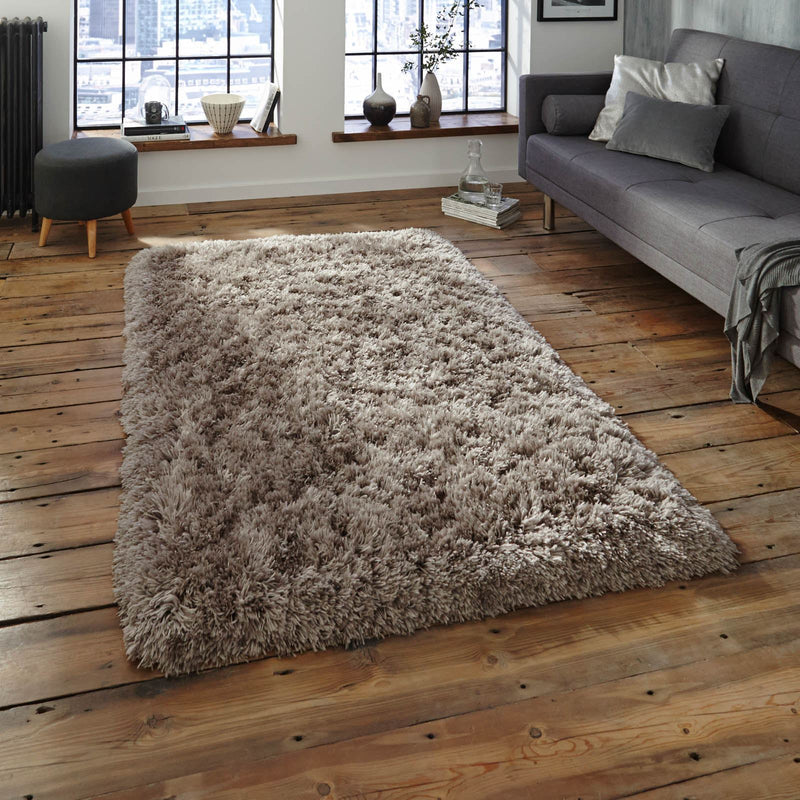 Polar PL95 Plain Shaggy Rugs in Grey