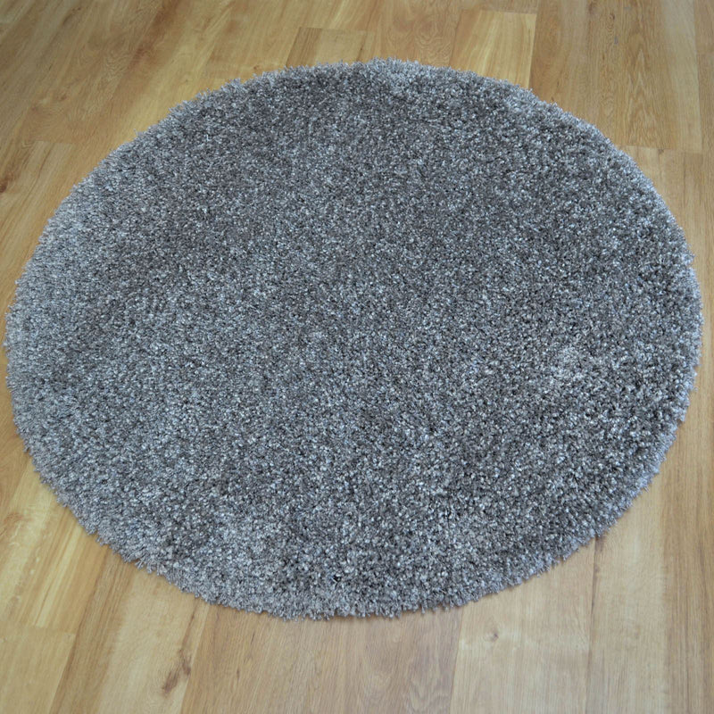 Twilight Circular Rugs 39001 9999 Silver Shaggy