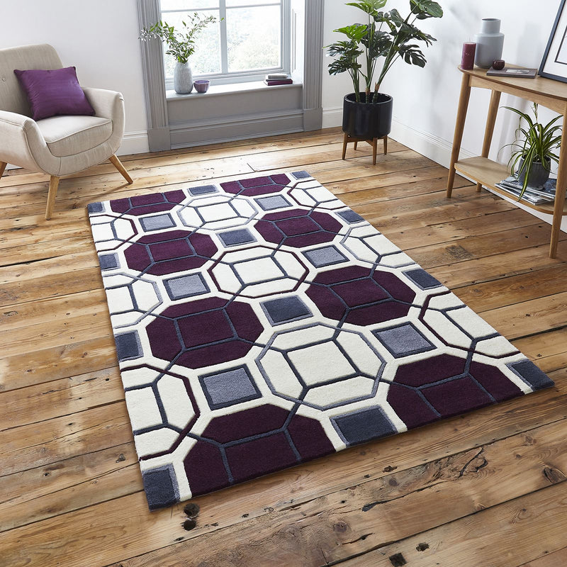 Hong Kong Rugs HK9238 in Ivory Purple