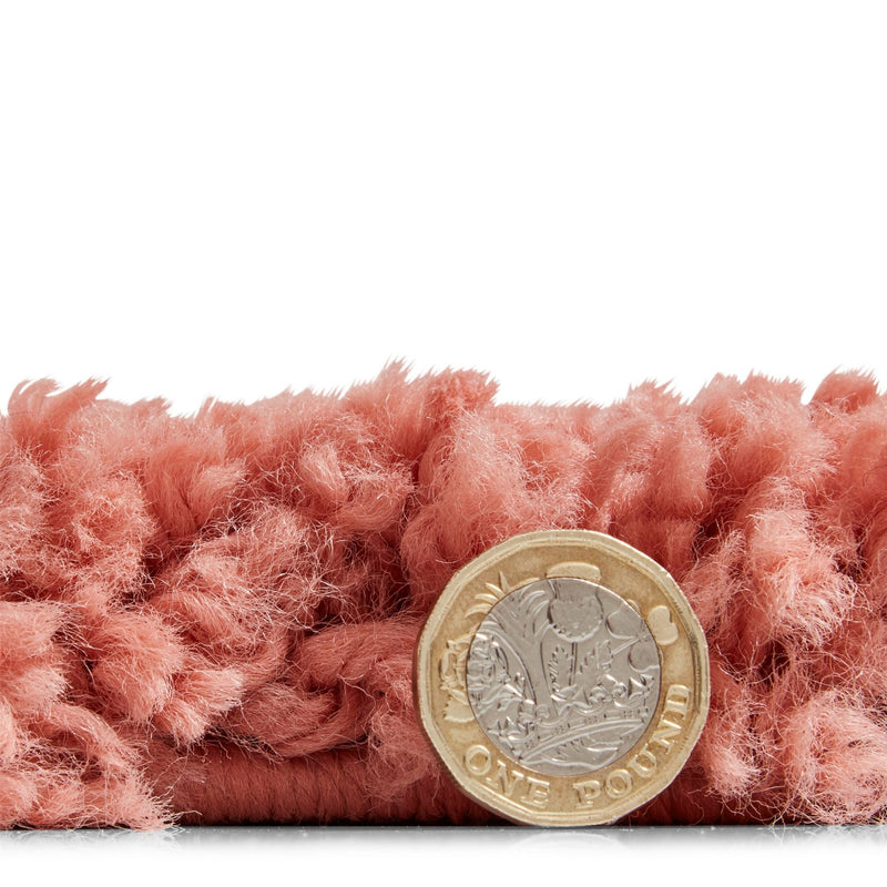 Sierra 9000 Plain Shaggy Rugs in Peach Pink