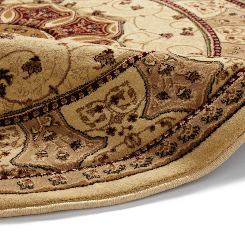 Heritage 4400 Circular Rugs in Cream Red