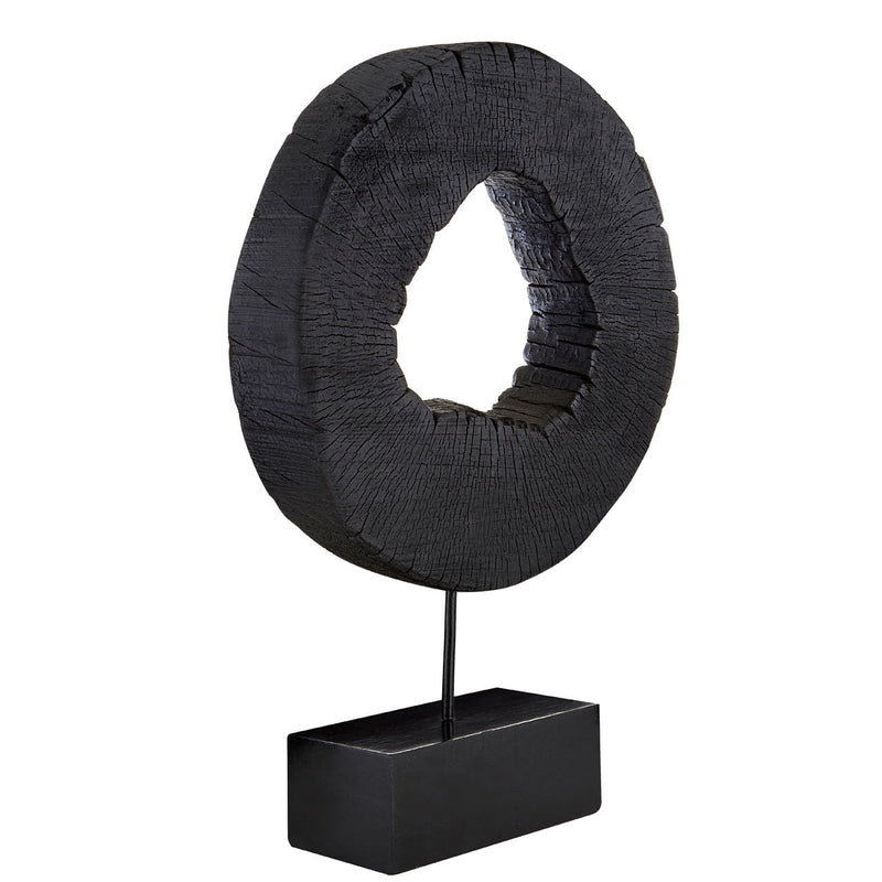 Large Black Rustic Sculpture