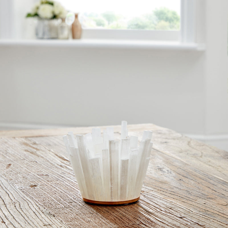 Large Selenite Candle Holder