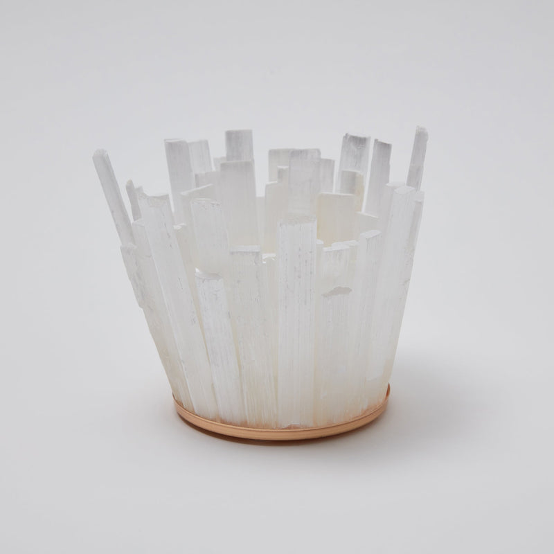 Large Selenite Candle Holder