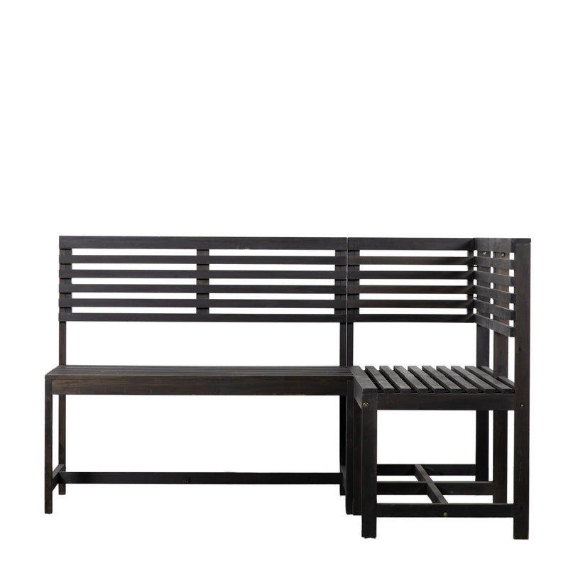 Romano Outdoor Wood Balcony Bench in Charcoal Grey