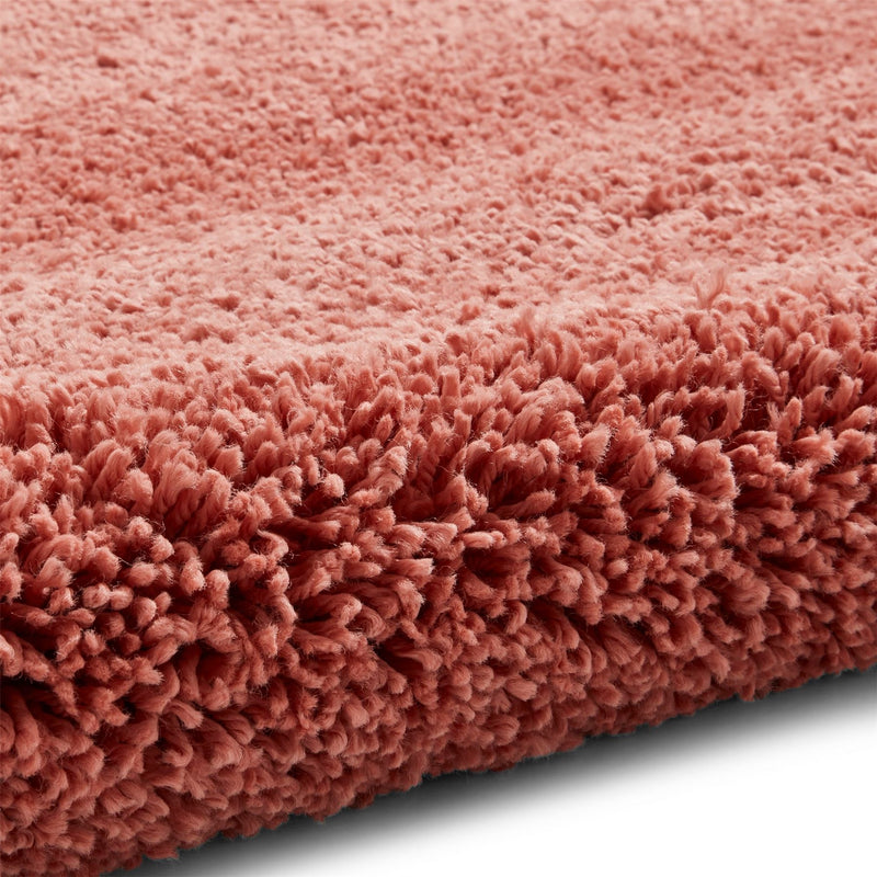 Sierra 9000 Plain Shaggy Rugs in Peach Pink