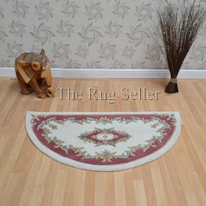 Royal Aubusson Half Moon rugs in Rose Cream