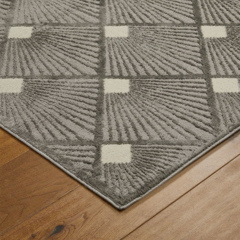 Manhattan 1336 Y Runner Rugs in Geometric Art Deco Grey