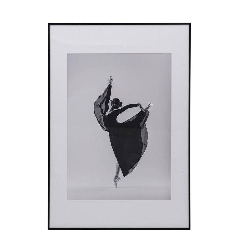 Alicia Black and White Ballerina Photographic Wall Art Print with Black Frame