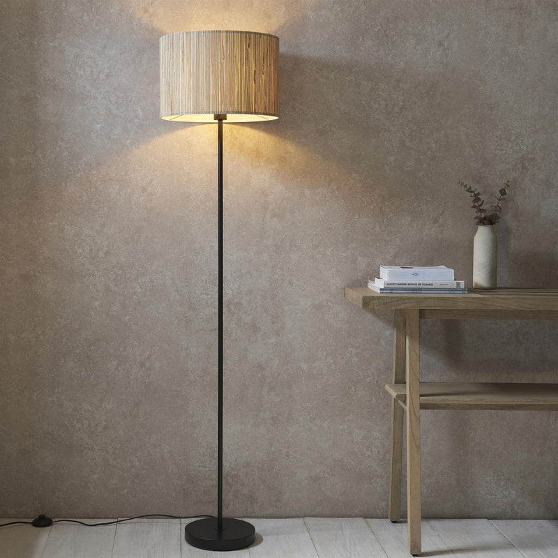 Lawson Steel Floor Lamp with Natural Seagrass Shade