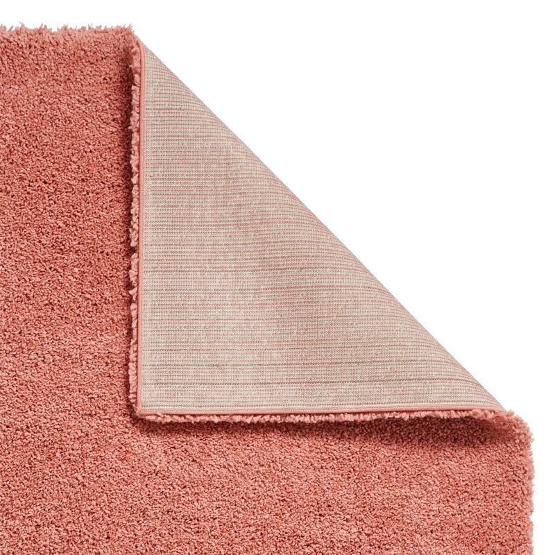 Sierra 9000 Plain Shaggy Rugs in Peach Pink