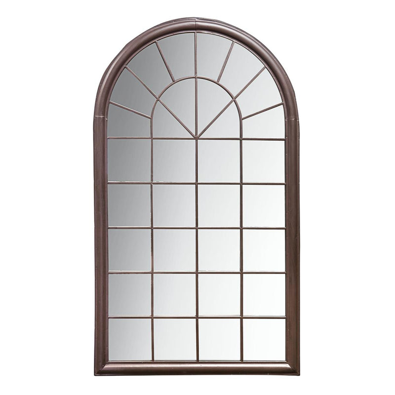 Solea Arched Outdoor Mirror in Distressed Brown