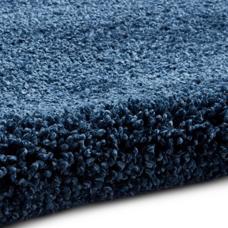 Sierra 9000 Plain Shaggy Rugs in Dark Blue