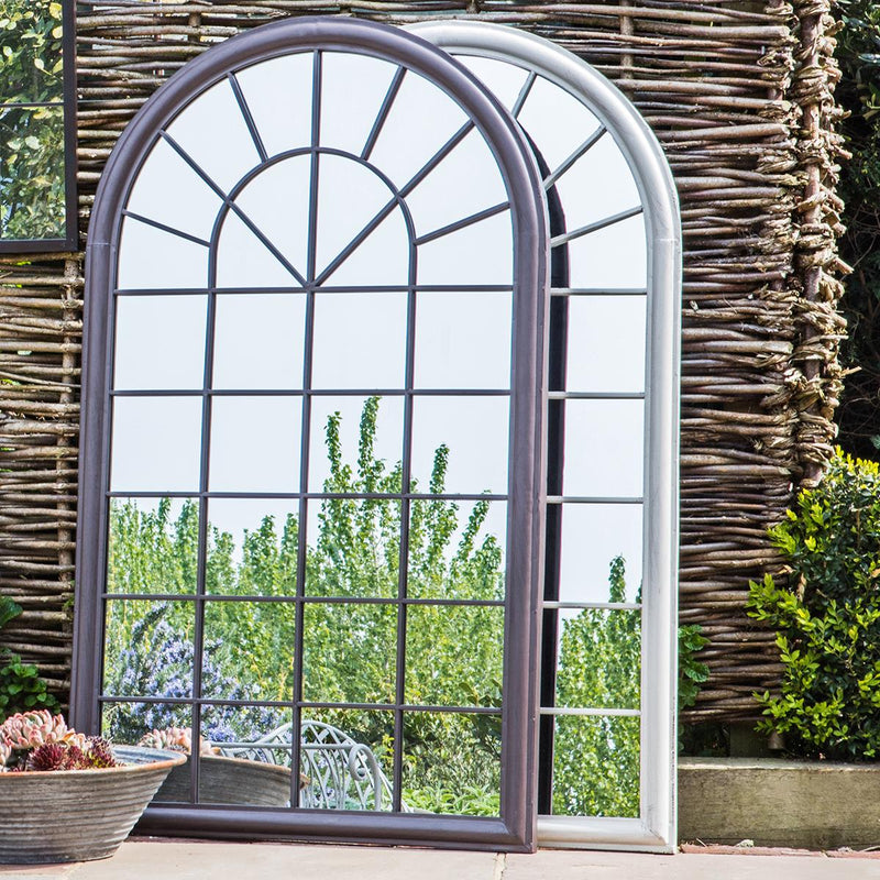 Solea Arched Outdoor Mirror in Distressed Brown