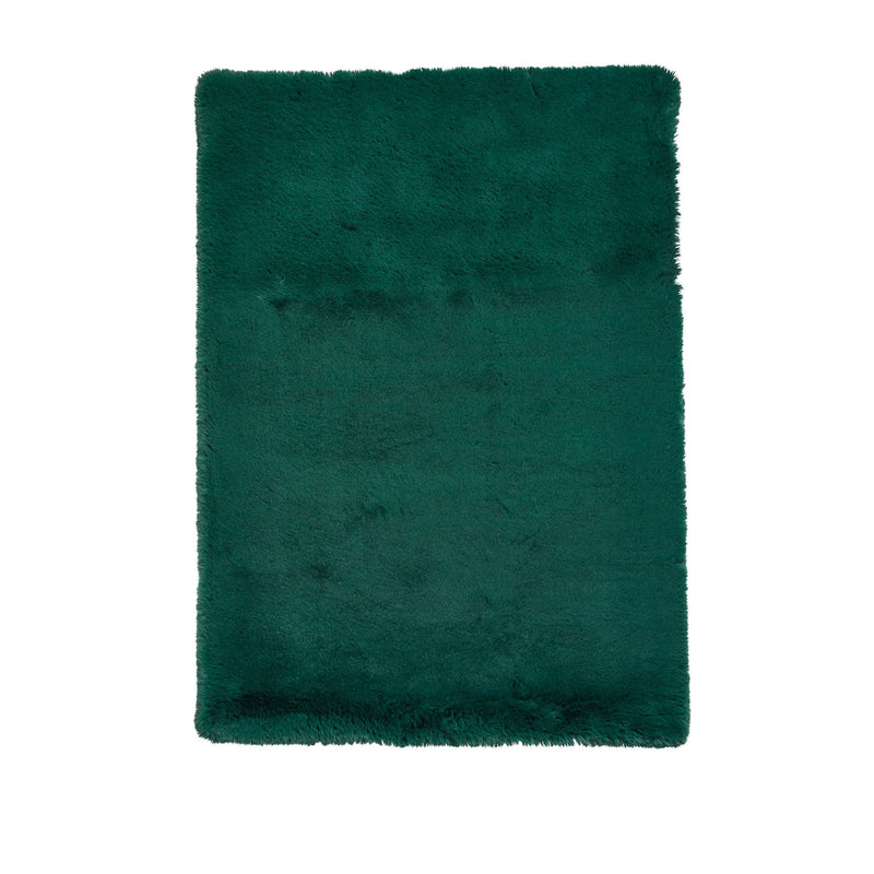 Super Teddy Modern Plain Shaggy Jewel Green Rug